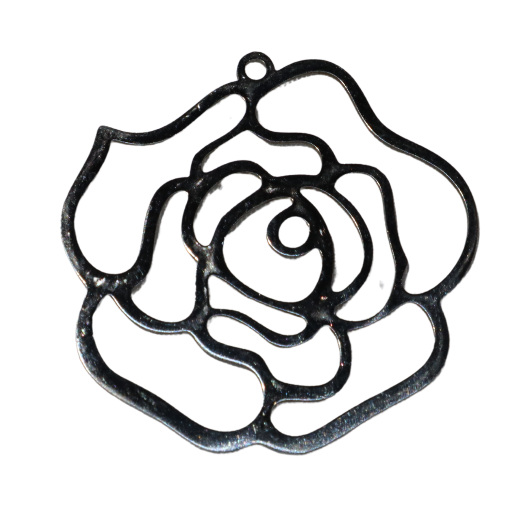 Rose Silhouette Charm