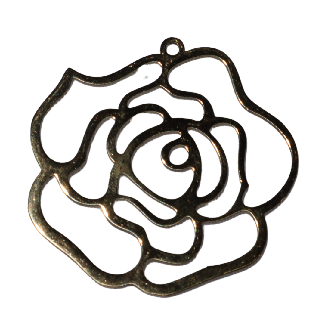 Rose Silhouette Charm