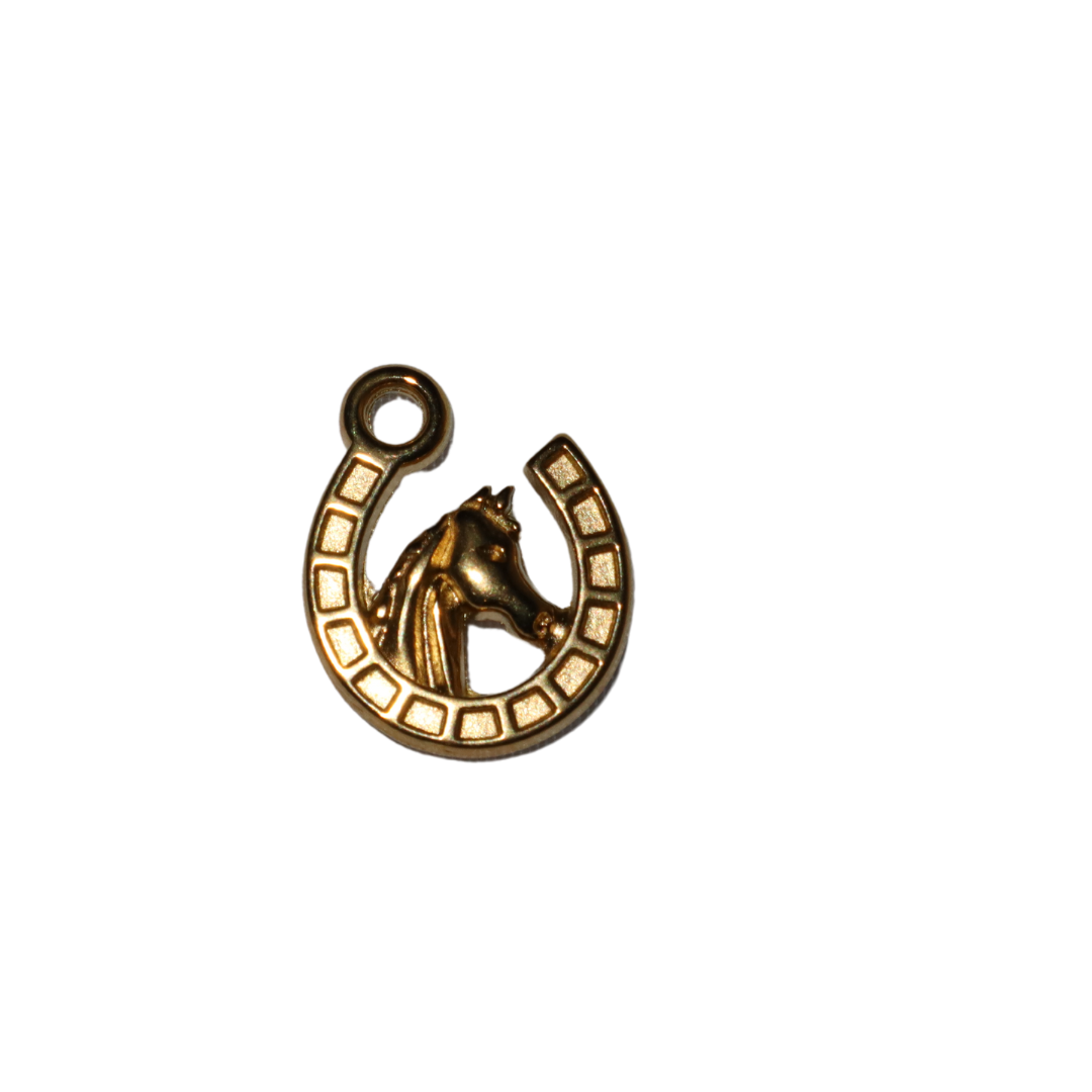 Horseshoe Horse Charm