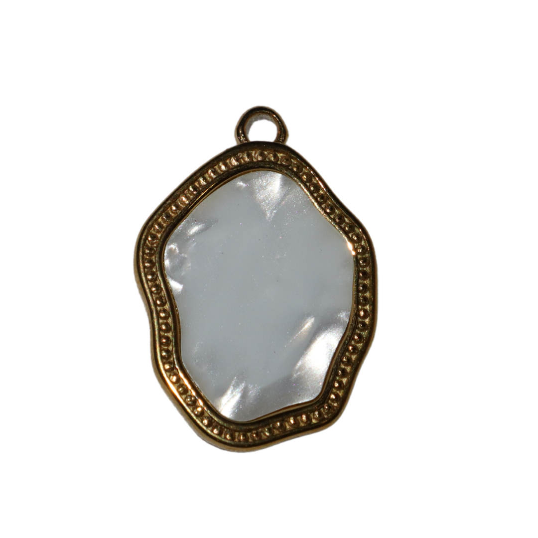 Mother of Pearl Geometric Frame Charm