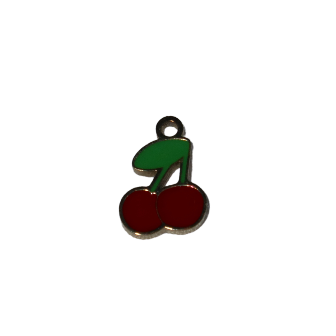Small Enamel Cherry Charm