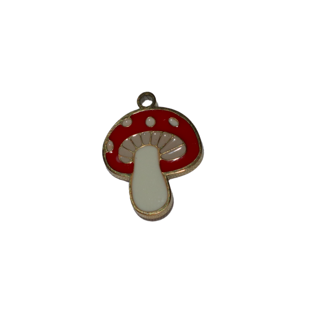 Enamel Classic Mushroom Charm