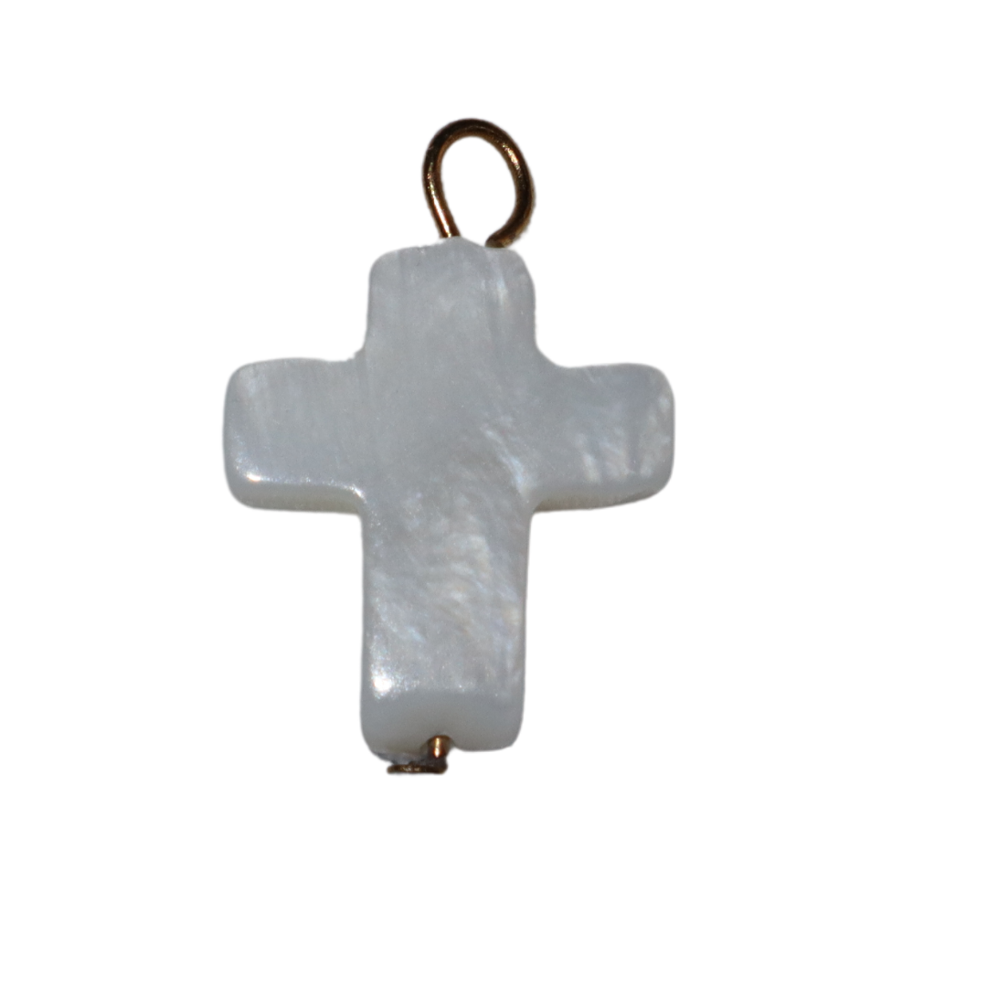 Mother of Pearl Cross Charm