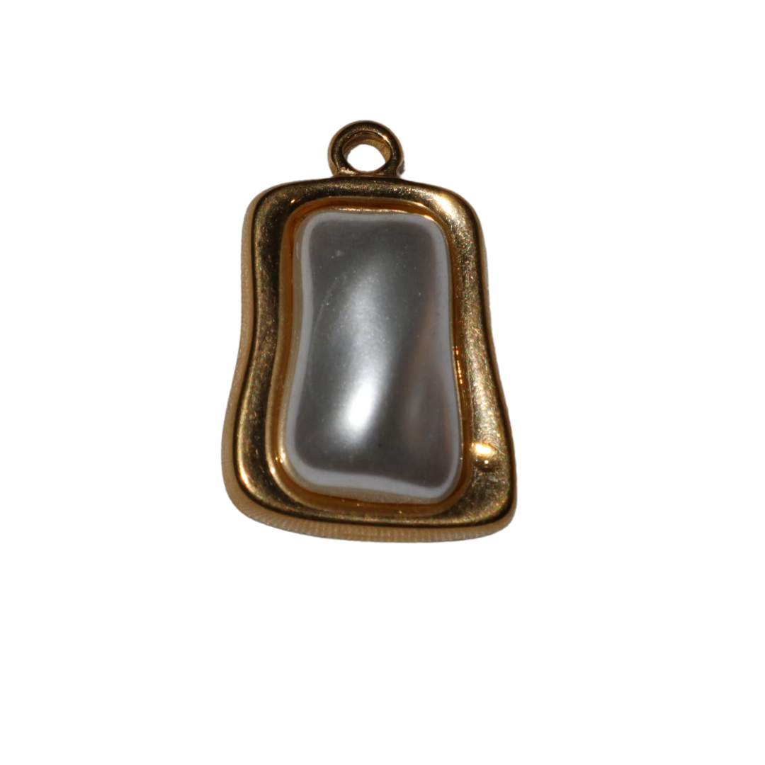 Rectangle Pearl Charm