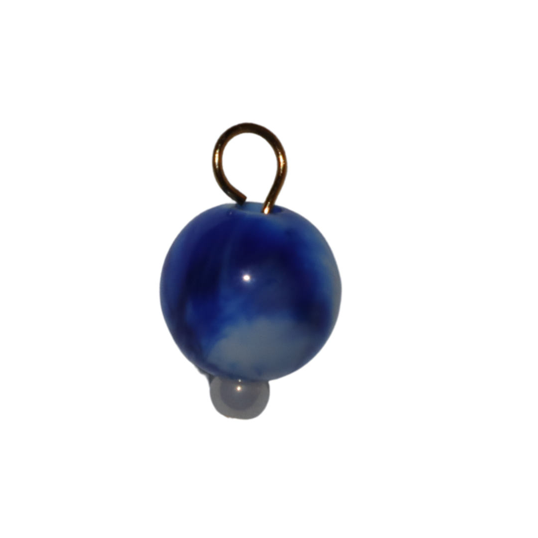Blue and White marble Charm