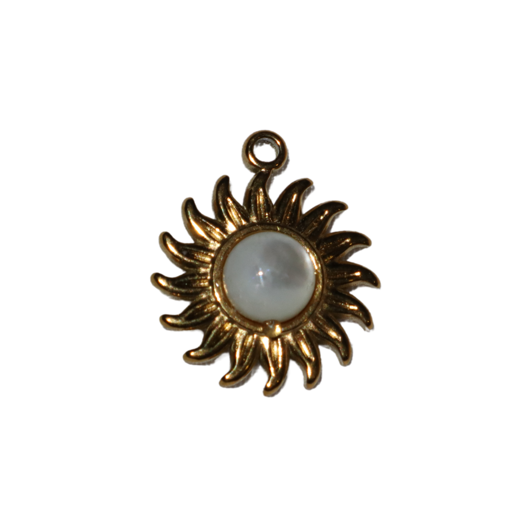 Moon Stone Sun Charm