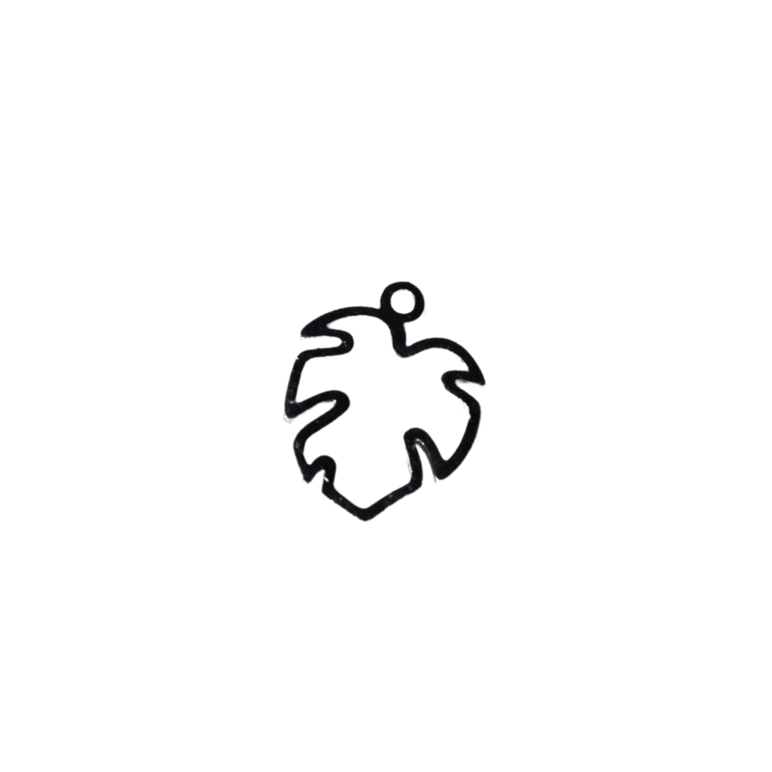 Monstera Outline Leaf Charm