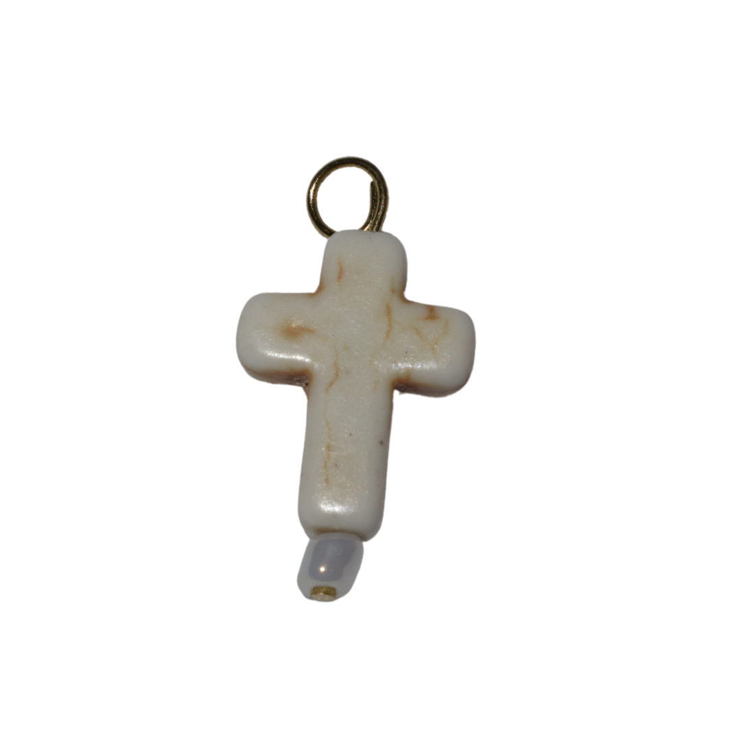 Stone Cross Charm