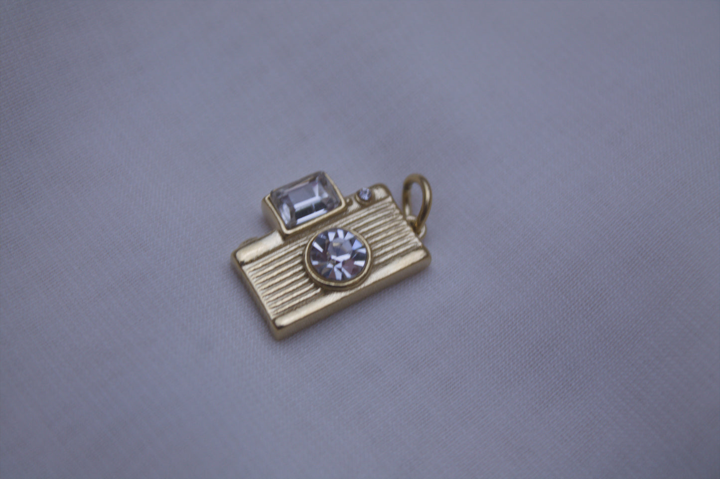 Gold Crystal Camera Charm