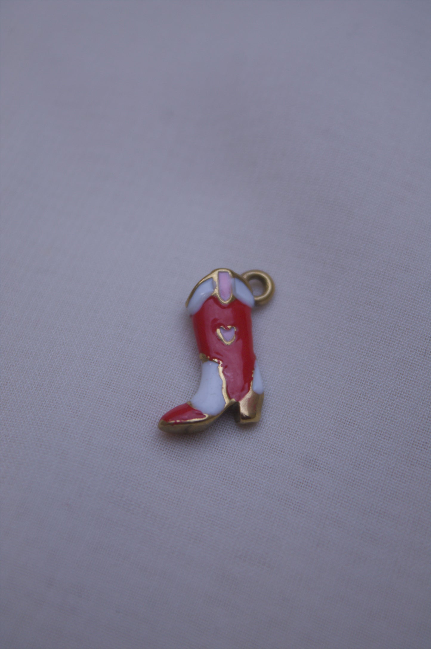 Enamel Red Cowboy Boot Charm