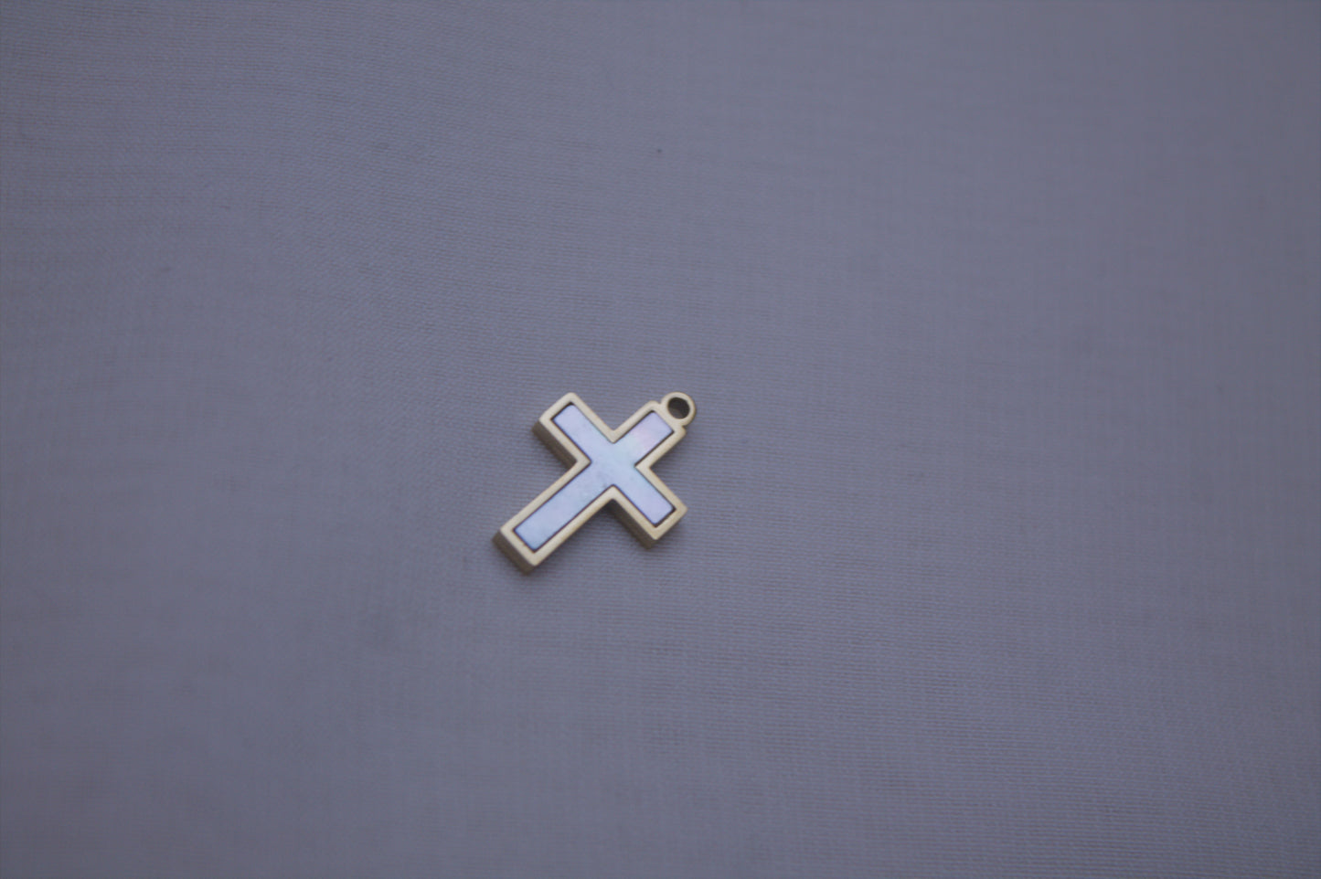 Pearl Gold Cross Charm