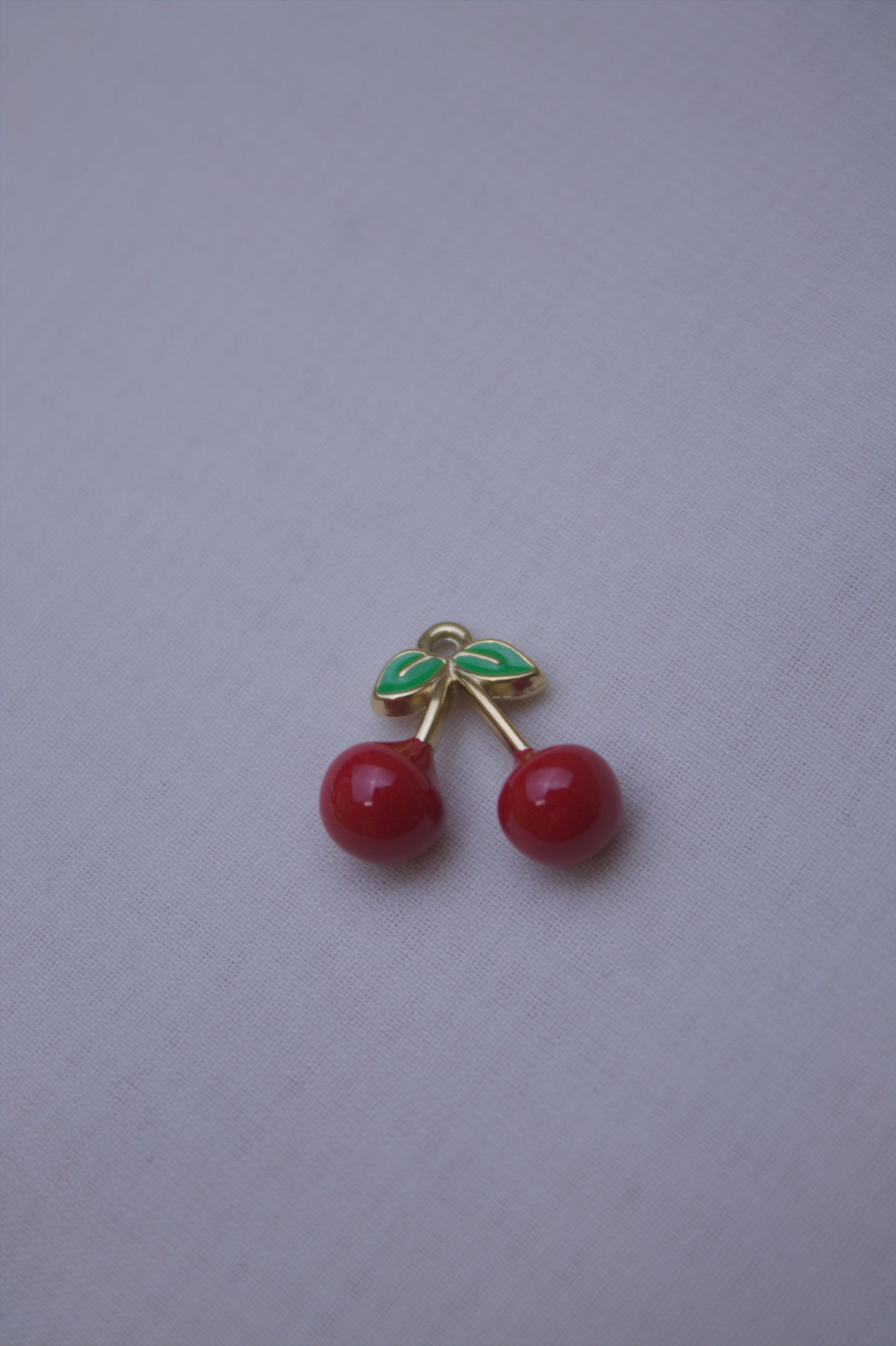 Red Enamel Cherry Charm