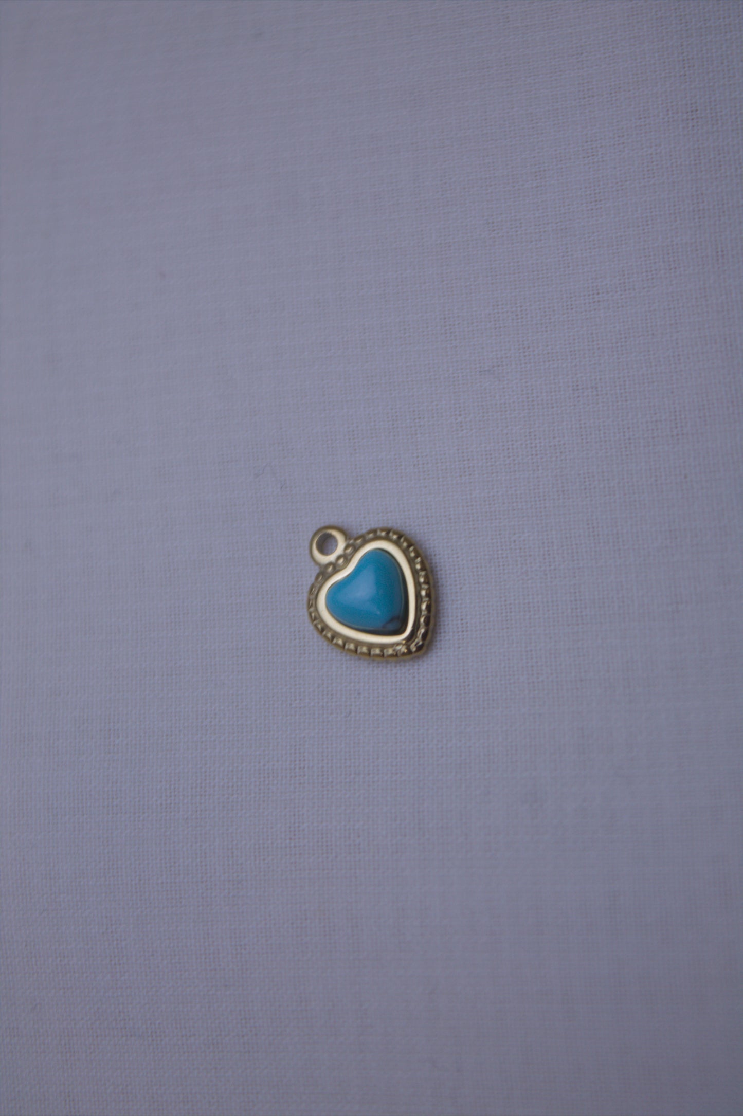 Turquoise Stone Heart Charm