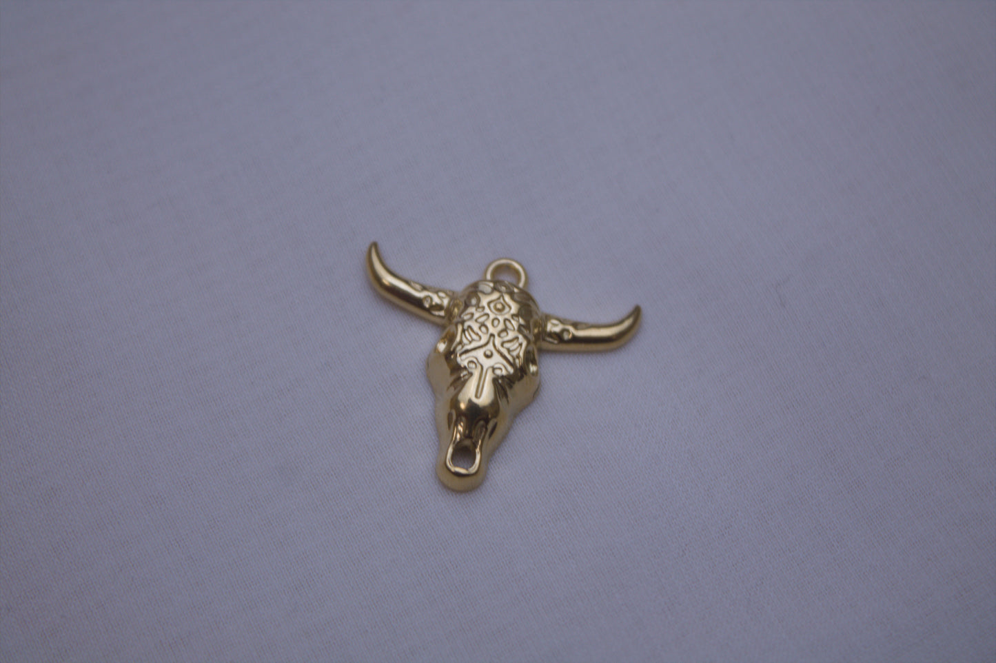 Classic Gold Bull Skull Charm