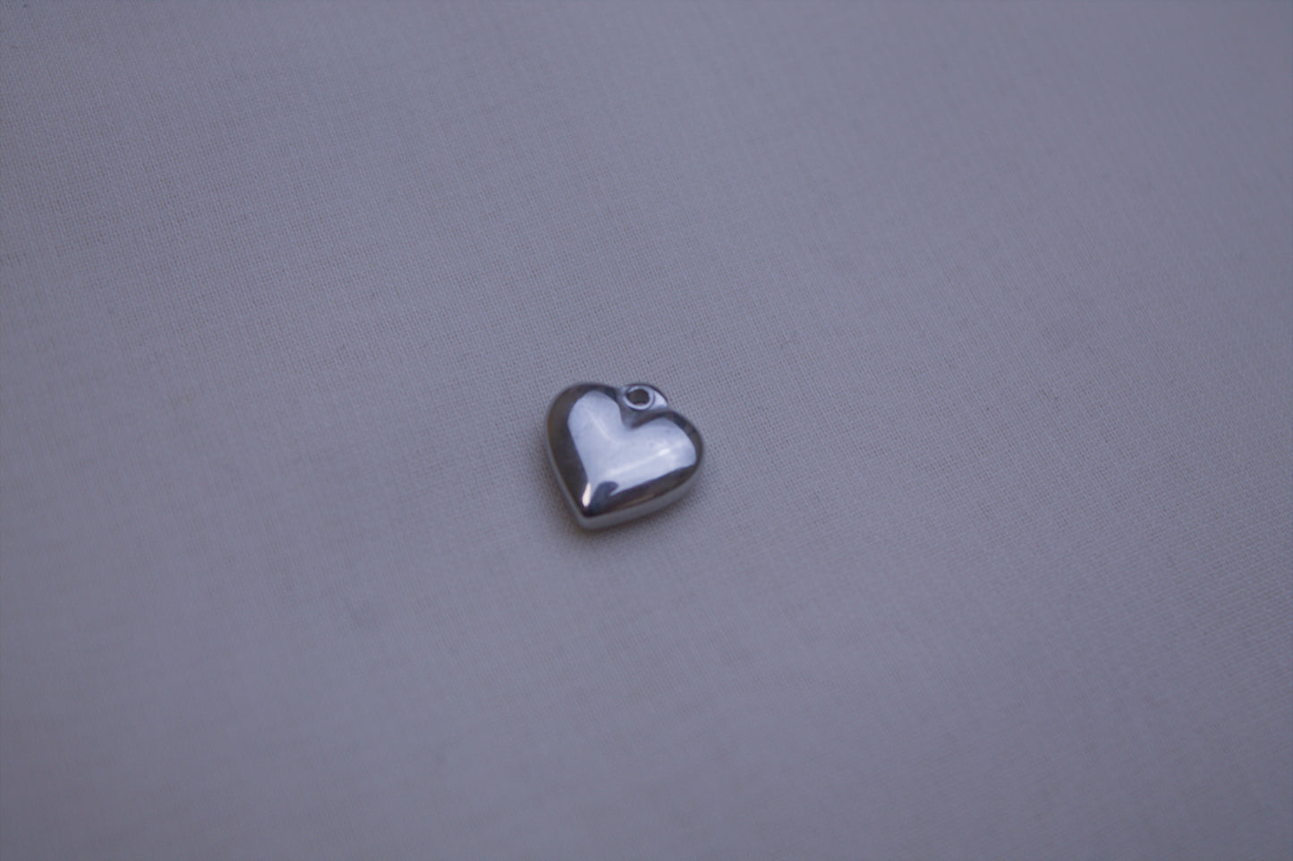 Gold Crystal Puffy Heart Charm