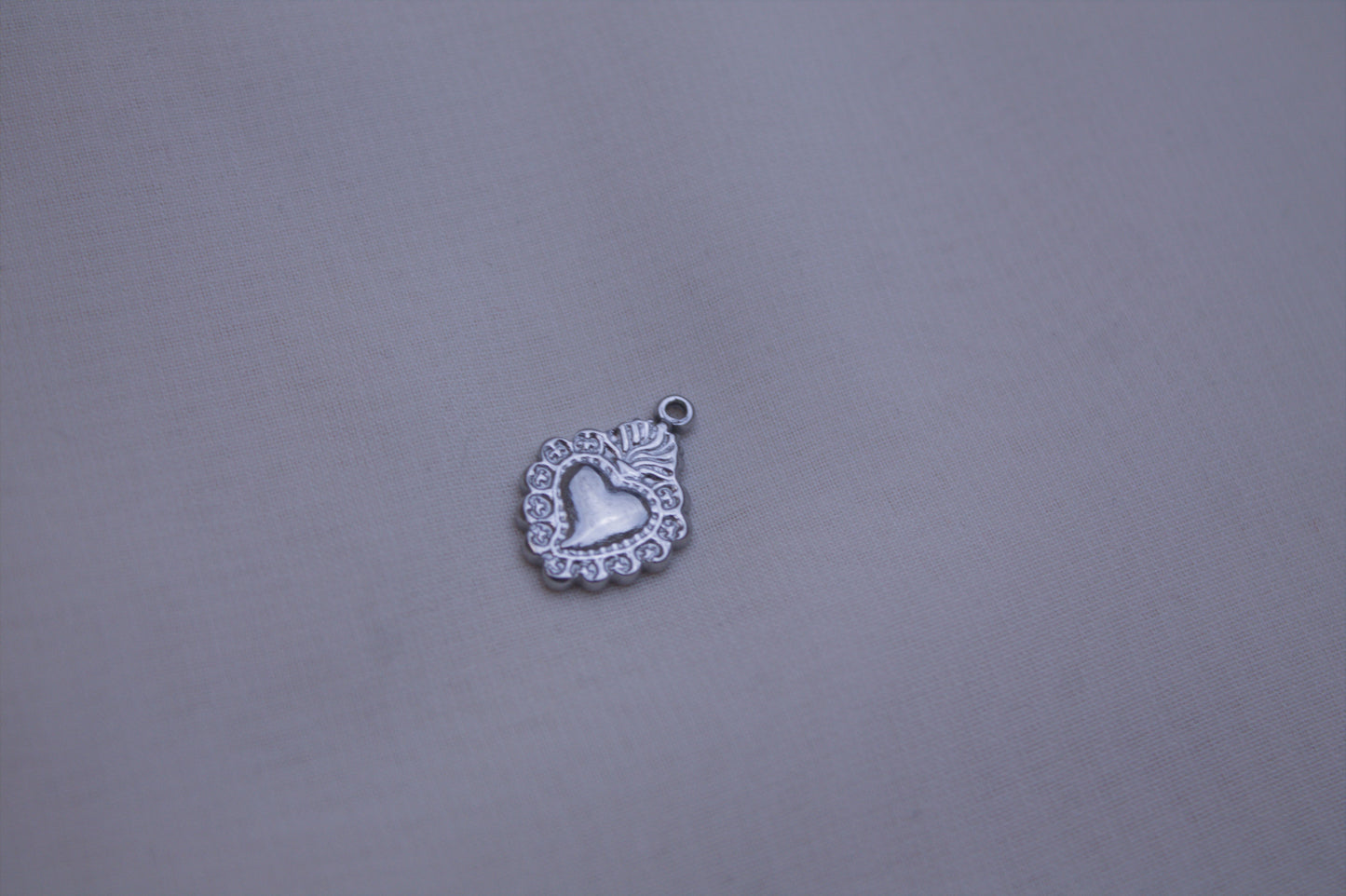 Silver Sacred Heart Charm