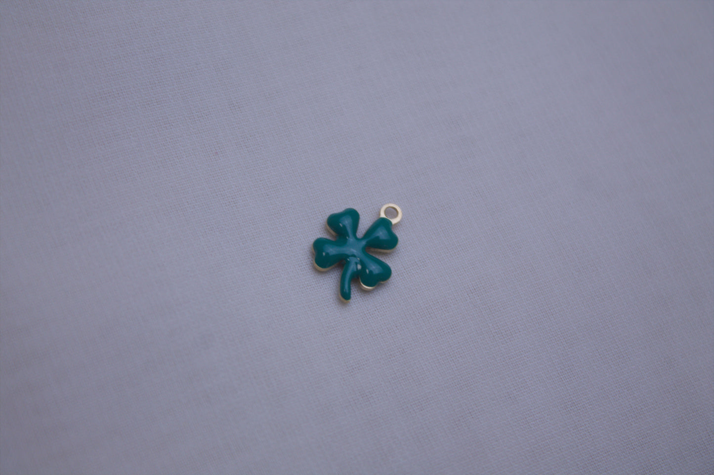 Green Enamel Clover Charm