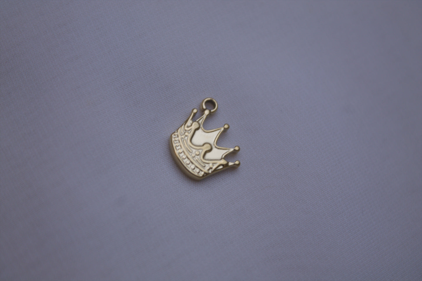 Gold Enamel Crown Charm