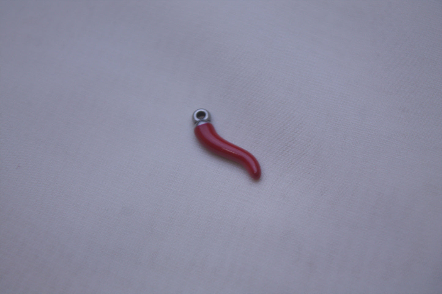 Red Enamel Italian Horn Charm