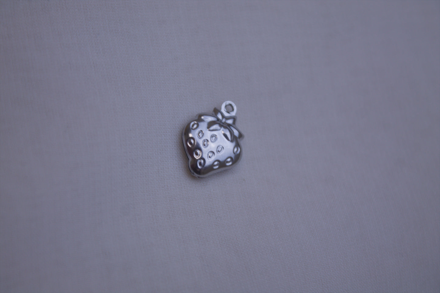 Classic Silver Strawberry Charm