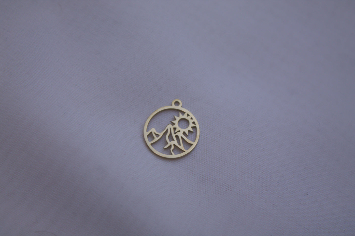 Classic Gold Mountain Sunrise Charm