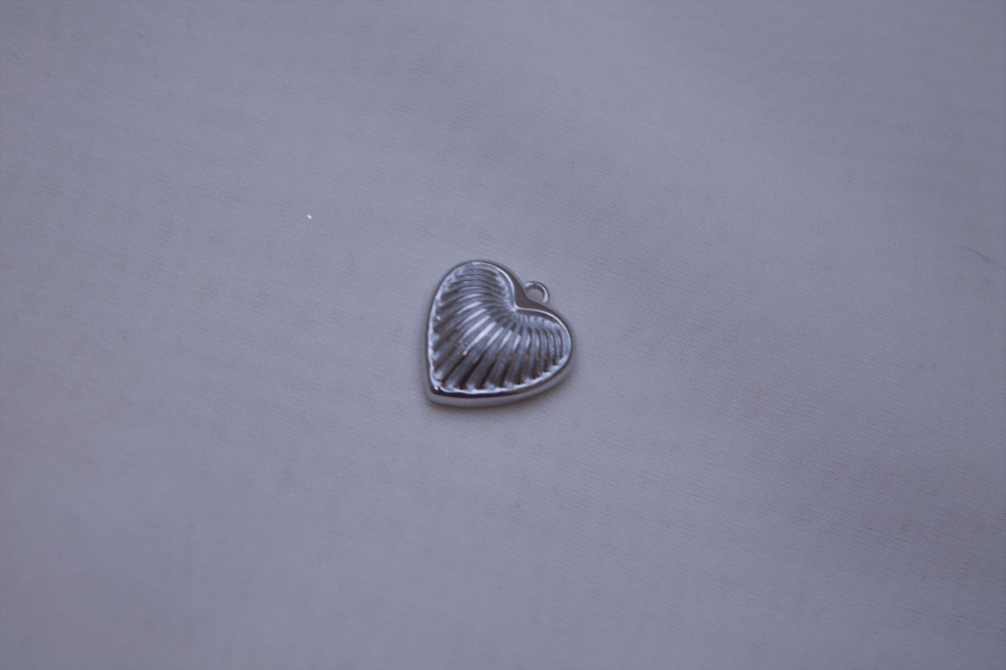 Classic Silver Fluted Heart Charm