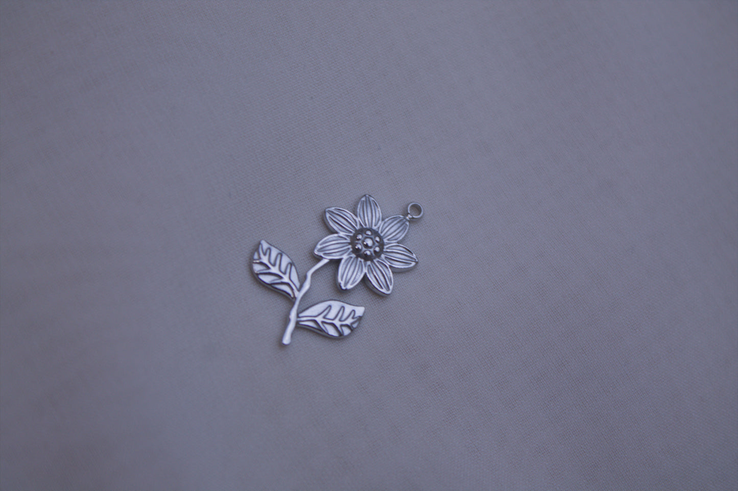 Classic Silver Flower Stem Charm