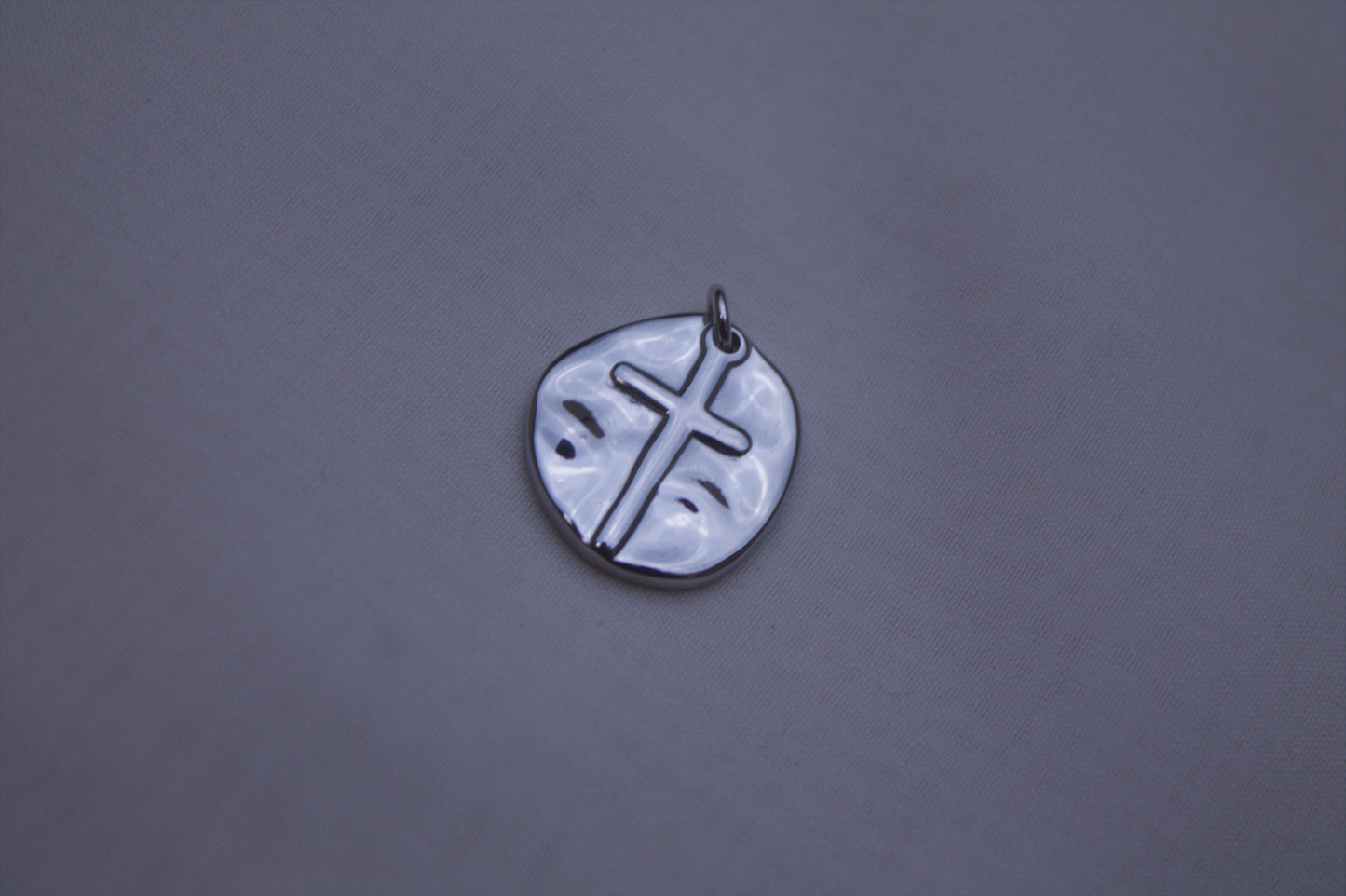 Classic Silver Cross Medallion Charm