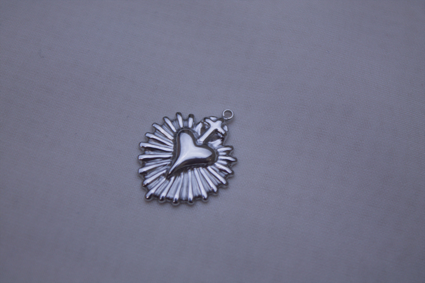 Classic Silver Sacred Heart Charm