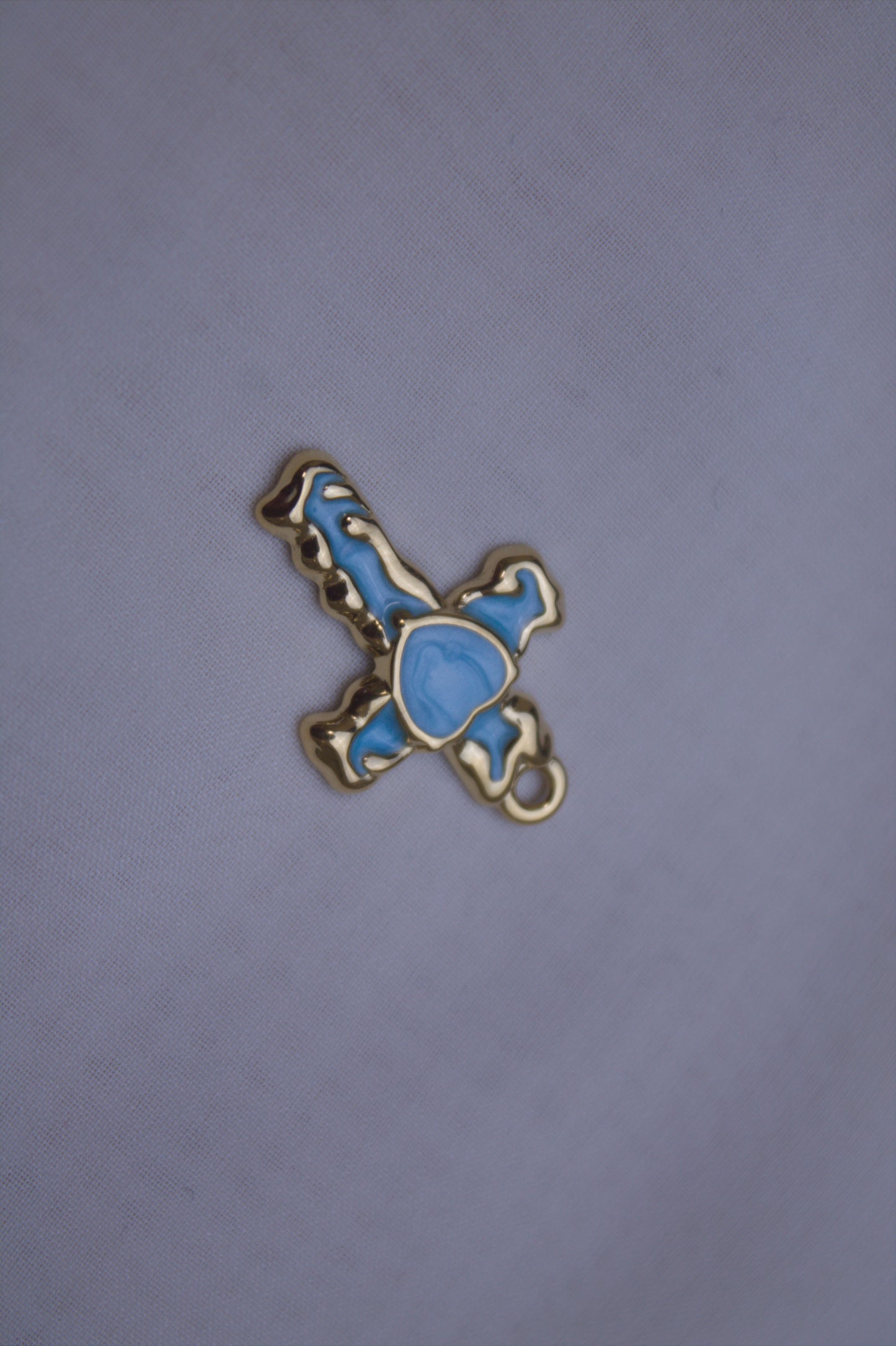 Blue Enamel Cross Charm