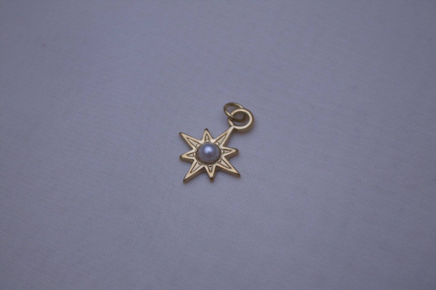 Gold Pearl Star Charm