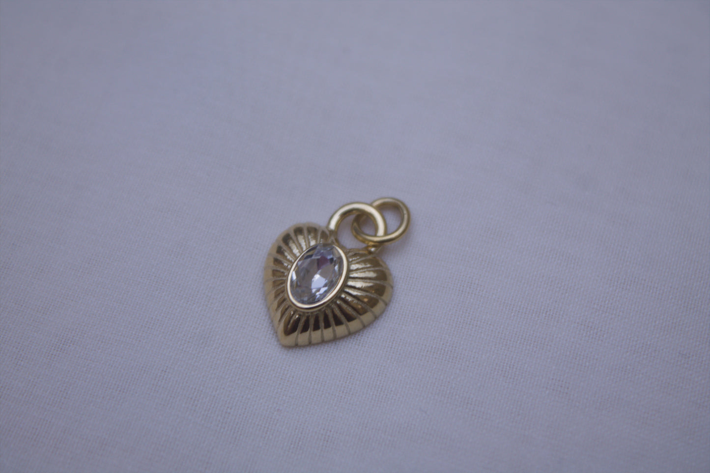 Gold Crystal Heart Charm