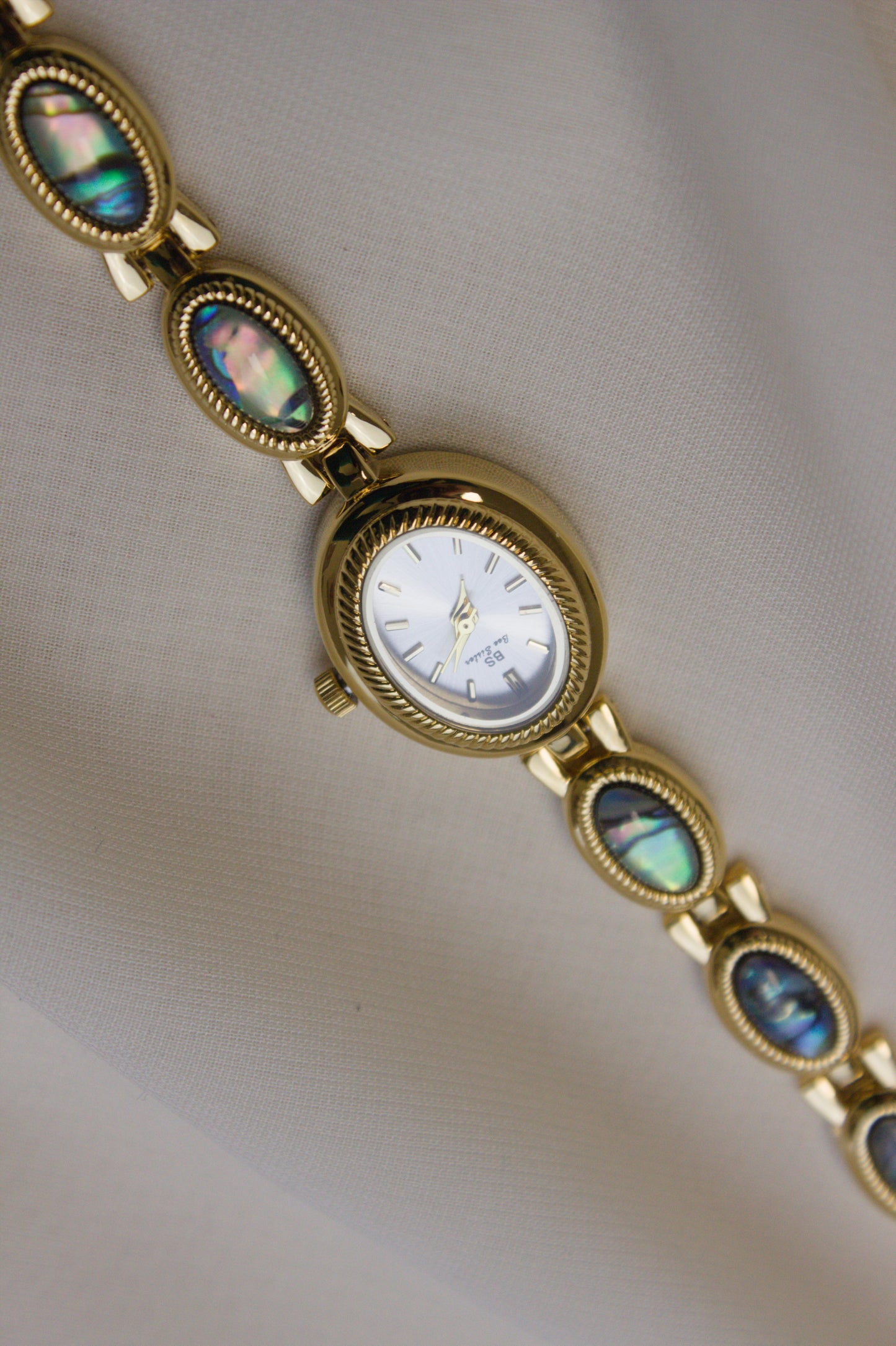 Silver Oval Jade Cabochon Watch (photo 5)