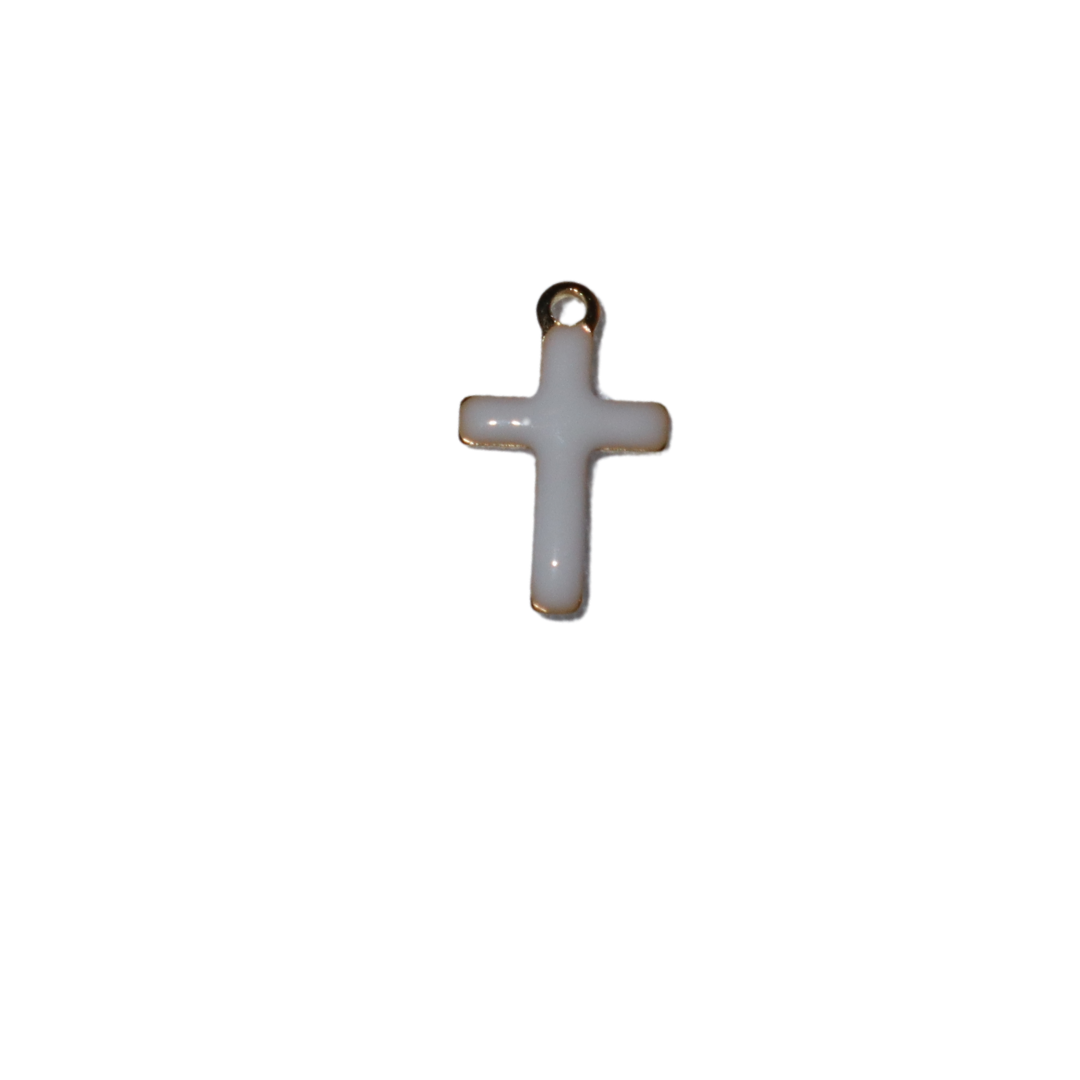 Small Enamel Cross Charm