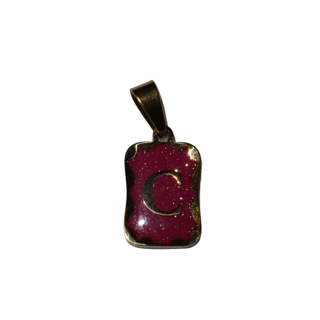 Pink Initial Charms