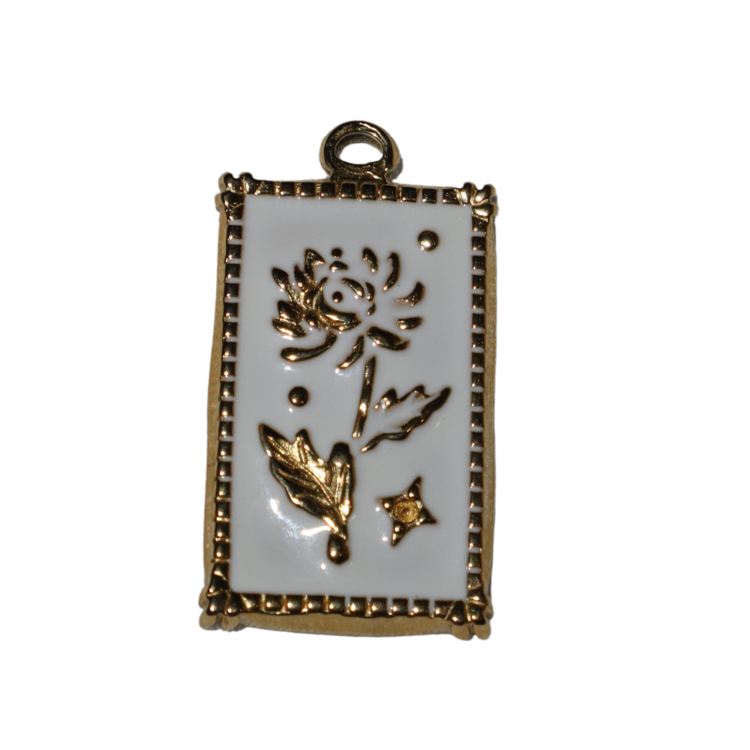 Enamel Flower Frame Charm