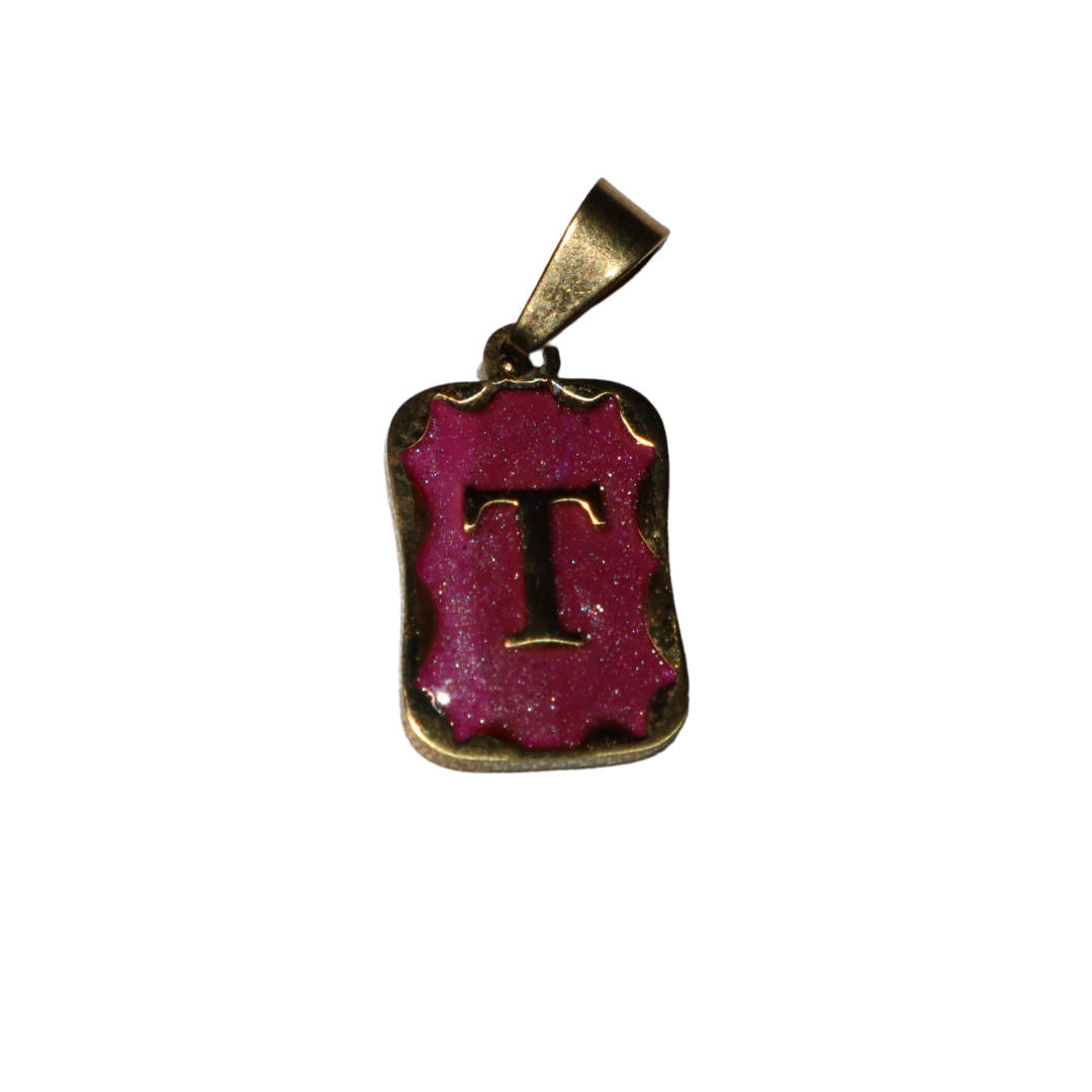 Pink Initial Charms