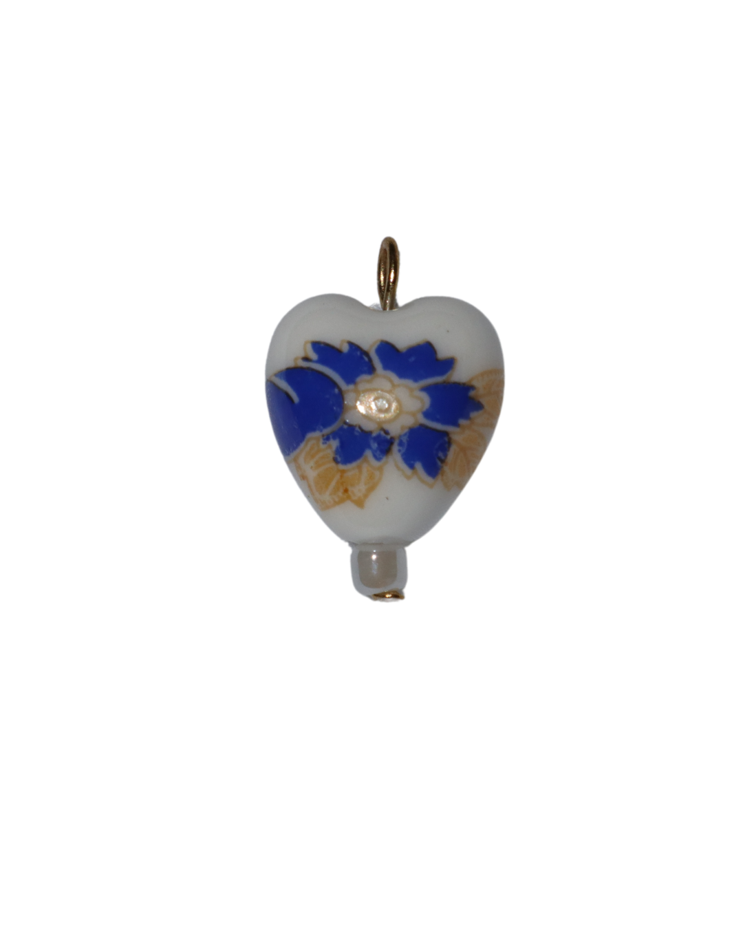 Ceramic Heart Floral Charm