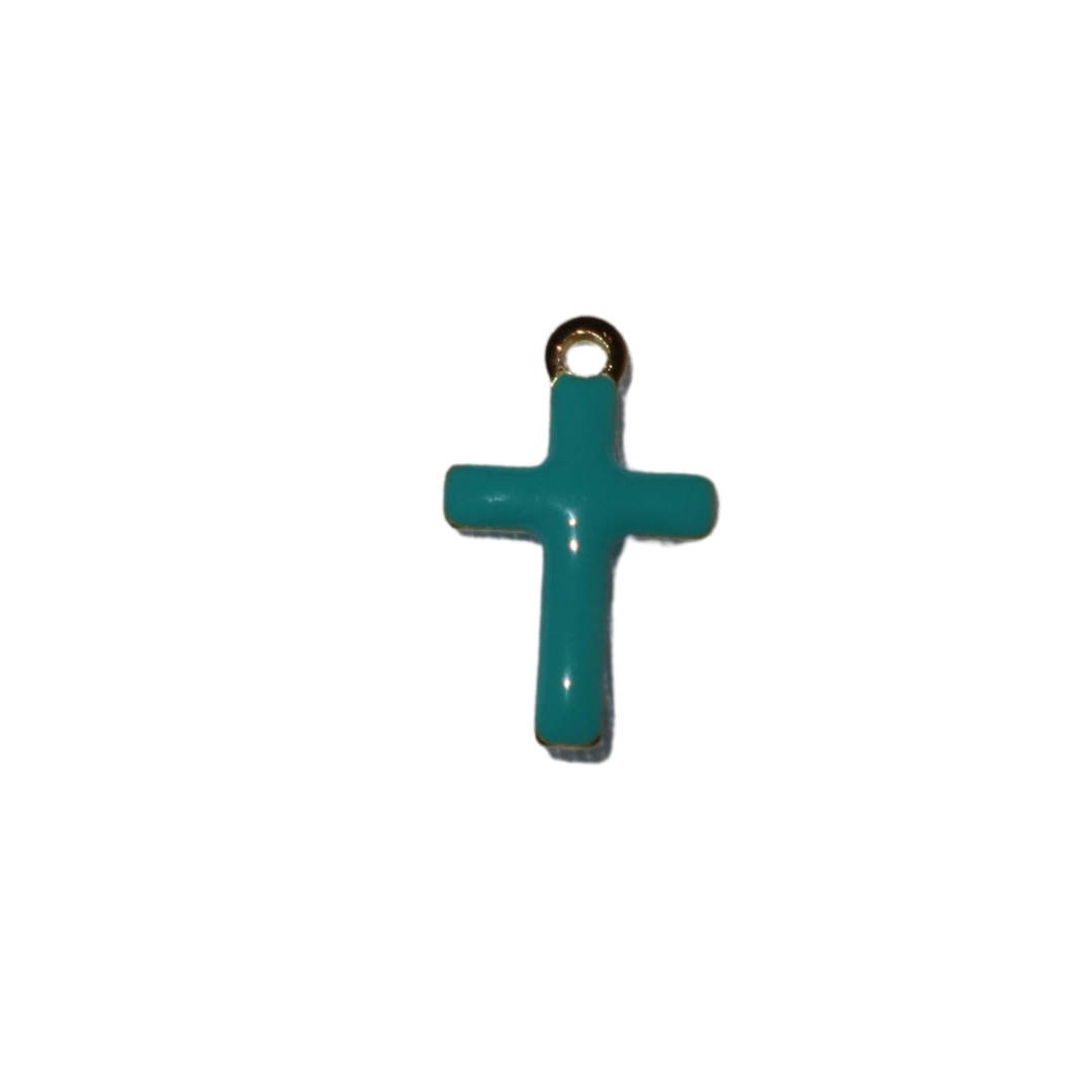 Small Enamel Cross Charm