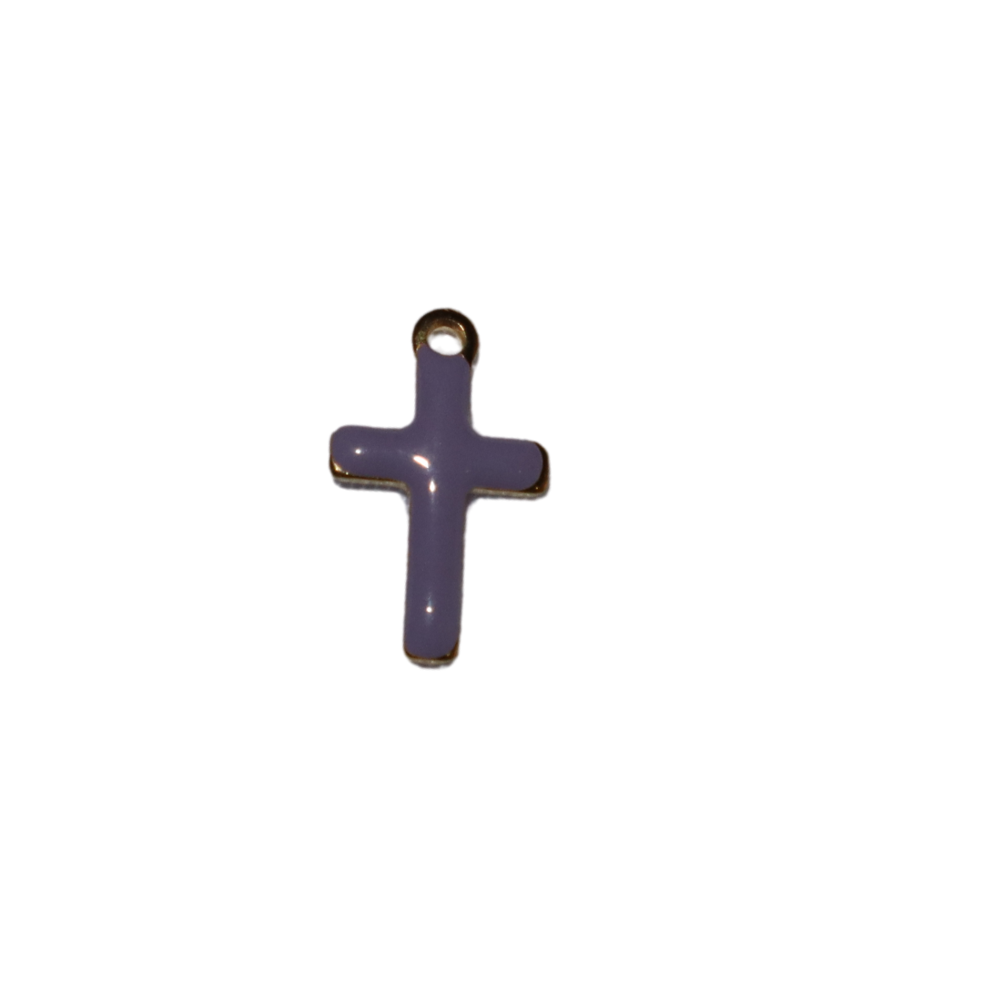 Small Enamel Cross Charm