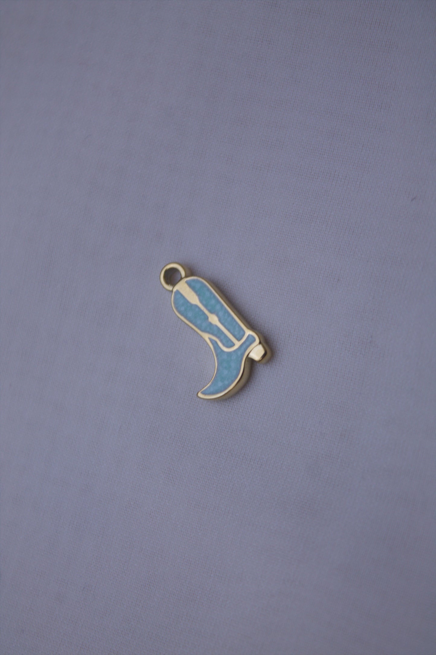 Light Blue Enamel Cowboy Boot Charm