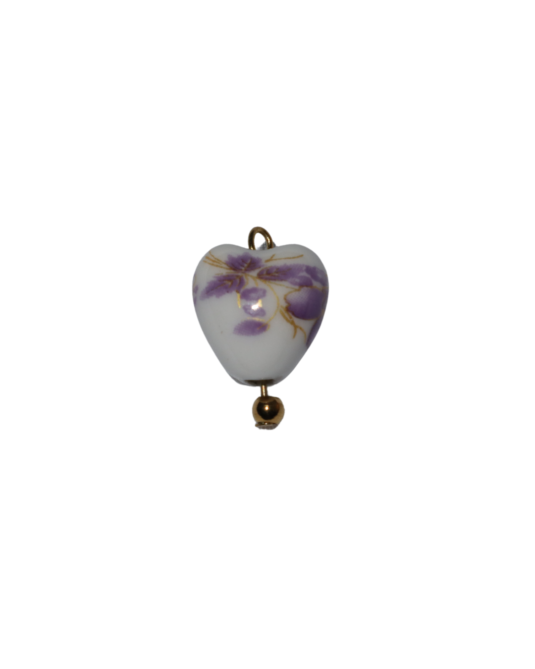 Ceramic Heart Floral Charm
