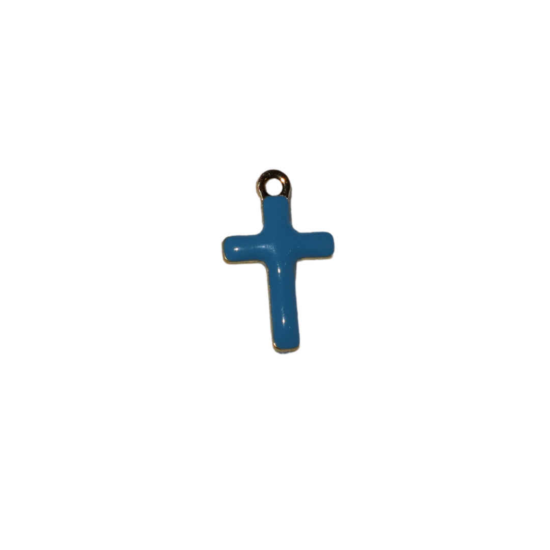 Small Enamel Cross Charm