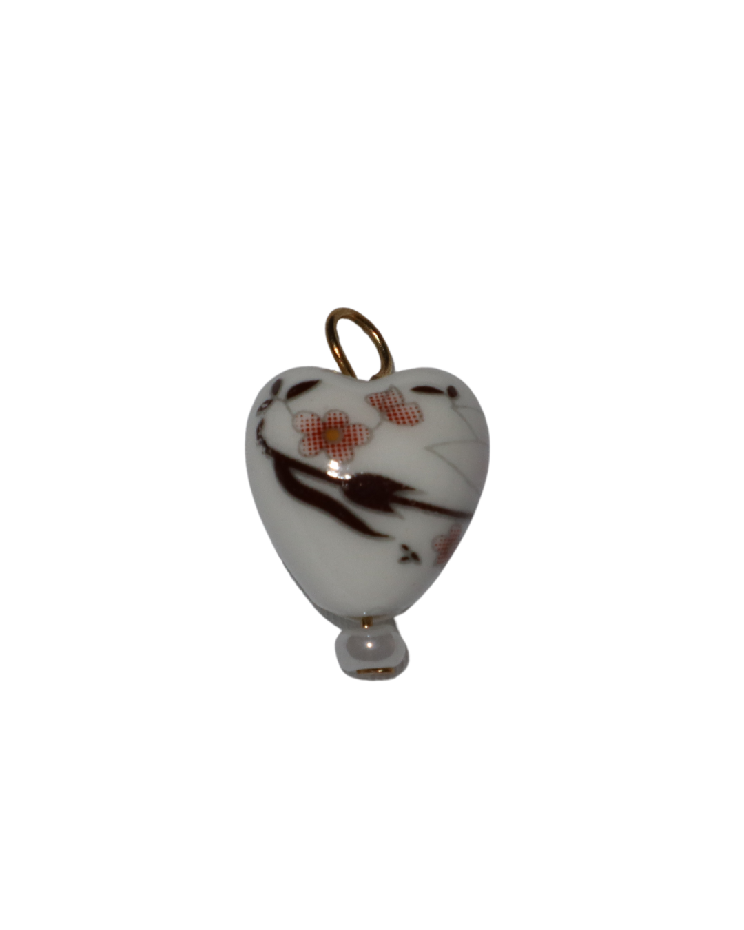 Ceramic Heart Floral Charm