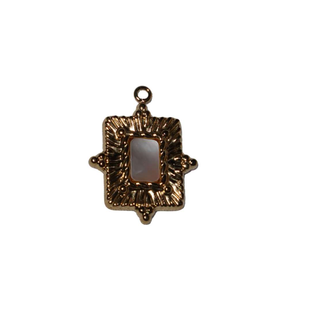 Square Star with Gem Charm