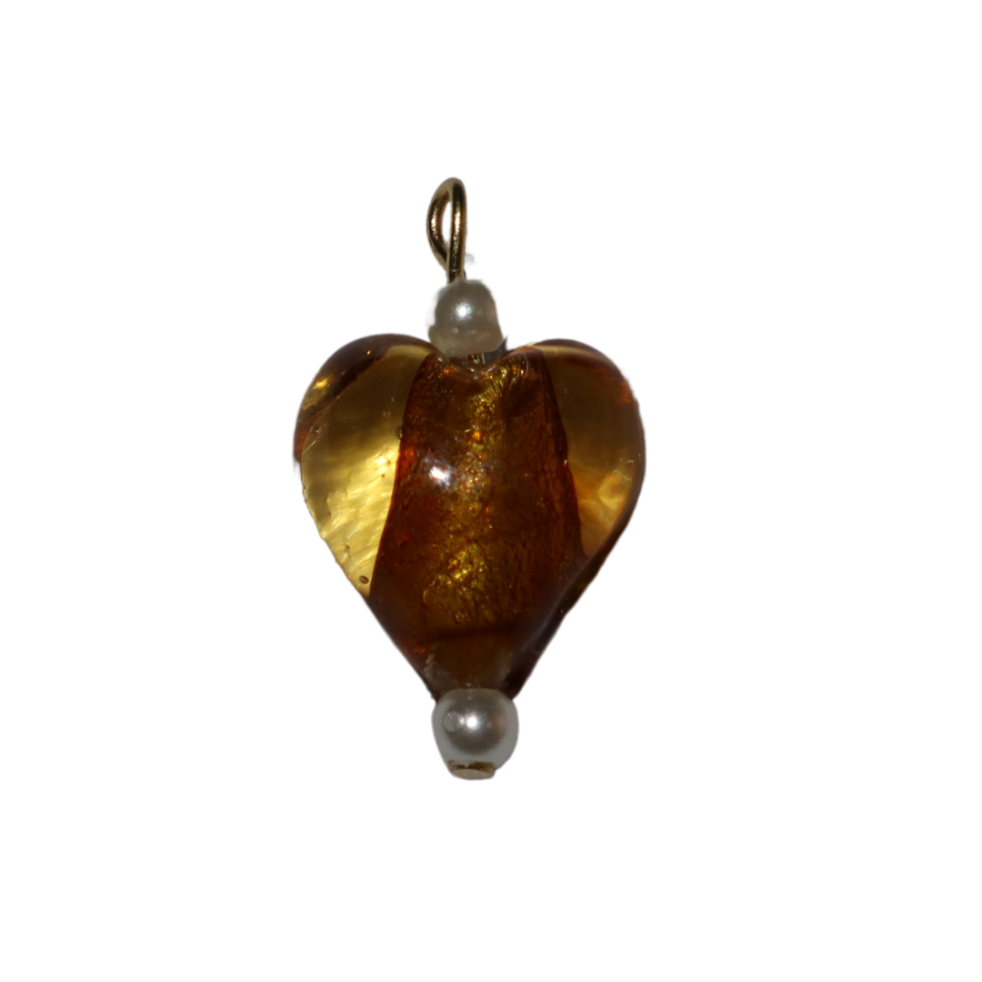 Lampwork Glass Heart Charm