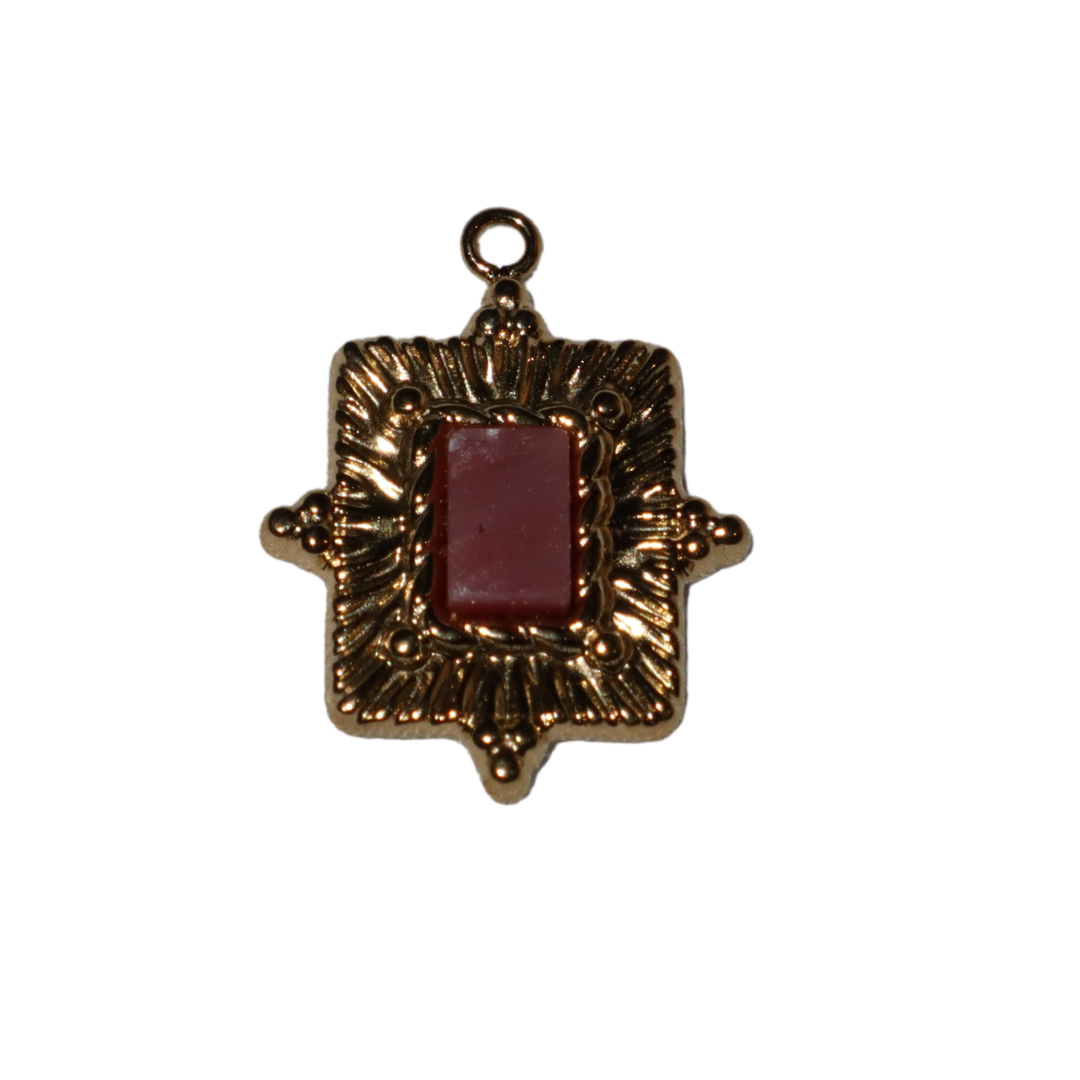 Square Star with Gem Charm