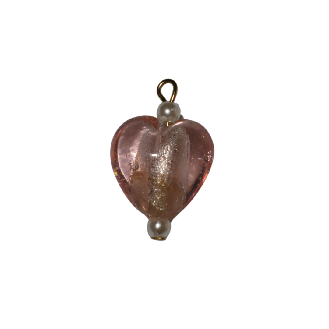 Lampwork Glass Heart Charm