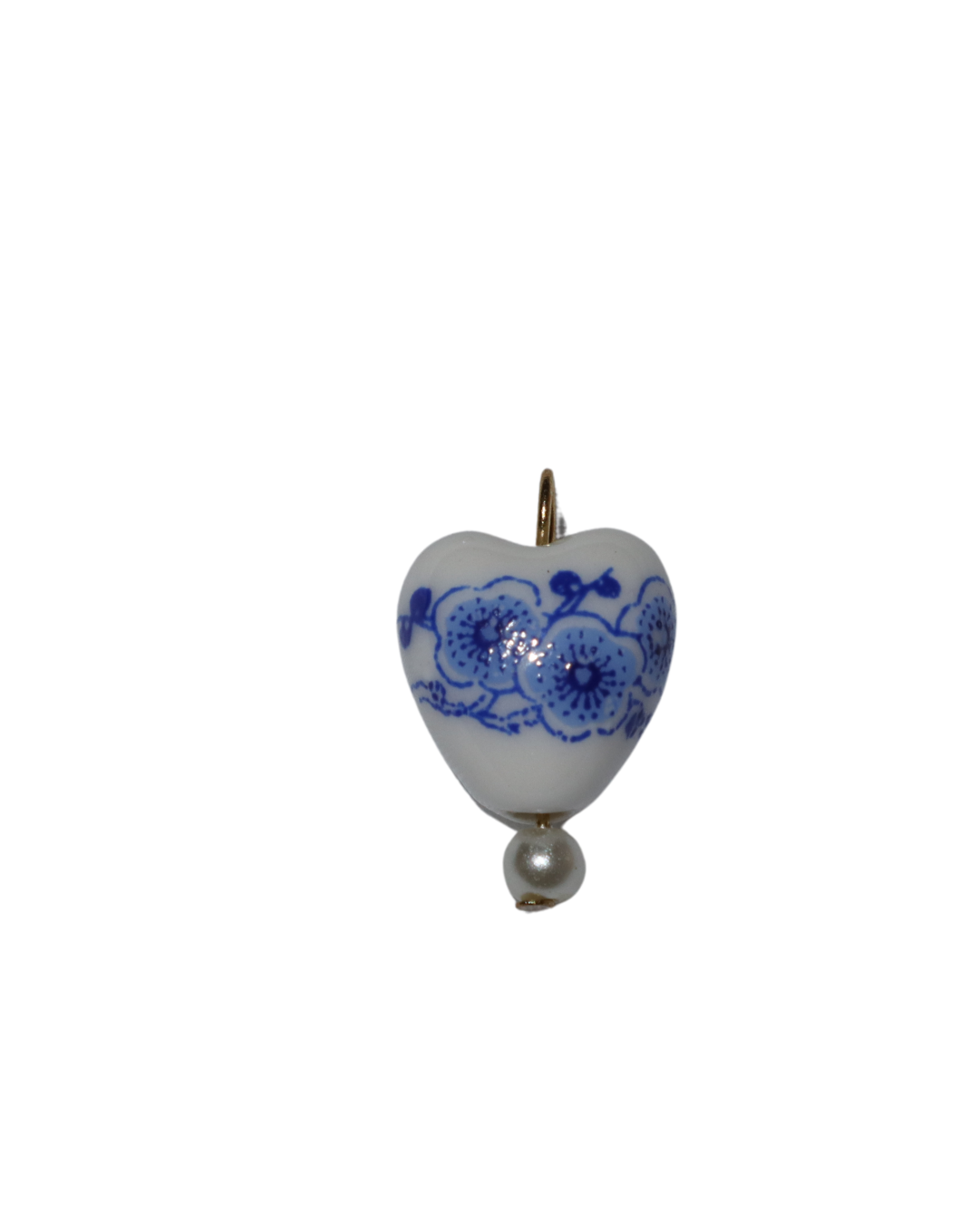 Ceramic Heart Floral Charm