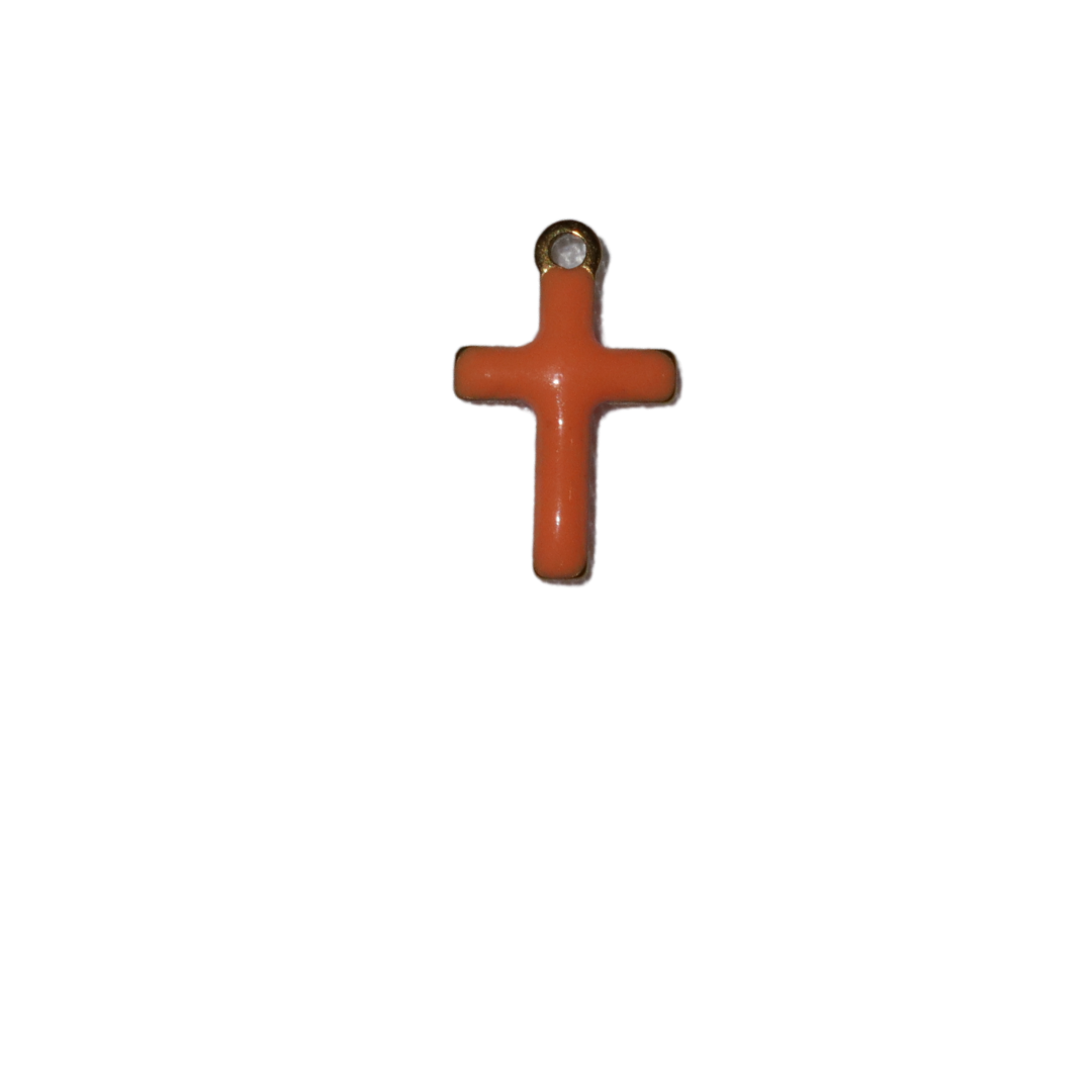 Small Enamel Cross Charm